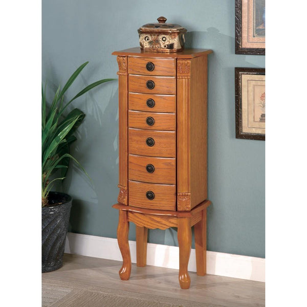 Classic style Jewelry Armoire, Brown-Jewelry Armoires-Brown-Wood-JadeMoghul Inc.