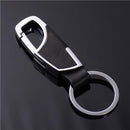 Classic Style Men Keychain Male Car Keyring Genuine Leather Key Chain Man's Waist/Strap Metal Auto Key Holder Gift For Men YS027-silver black leather-JadeMoghul Inc.