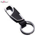 Classic Style Men Keychain Male Car Keyring Genuine Leather Key Chain Man's Waist/Strap Metal Auto Key Holder Gift For Men YS027-silver black leather-JadeMoghul Inc.