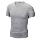 Classical Leisure Print T Shirts Men's Novelty Dragon Printing Tatoo Male O Neck T Shirts Short Sleeve 5 Colors TX70 P-White-Asian Size 2XL-JadeMoghul Inc.