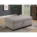 Classy Dove Gray Sleeper Ottoman-Footstools and Ottomans-Gray-FABRIC-JadeMoghul Inc.