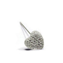 Clear Sparkle Heart on 6 cm Needle (Pack of 48)-Wedding Table Decorations-JadeMoghul Inc.