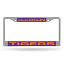 License Plate Frames Clemson Laser Chrome Frame