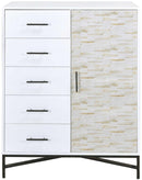 Closets Wardrobe Closet - 40" X 22" X 52" White & Weathered Wood Pattern Wardrobe HomeRoots