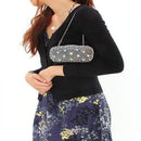 Clutch Bag LO2364 Imitation Rhodium White Metal Clutch with Crystal
