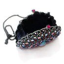 Clutch Purse LO2370 Ruthenium White Metal Clutch with Top Grade Crystal