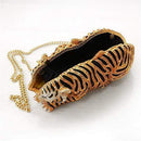 Clutch Purse LO2371 Gold White Metal Clutch with Top Grade Crystal
