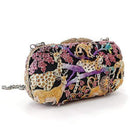 Clutch Purse LO2373 Gold White Metal Clutch with Top Grade Crystal