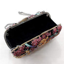 Clutch Purse LO2373 Gold White Metal Clutch with Top Grade Crystal