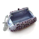 Clutch Purse LO2376 Imitation Rhodium White Metal Clutch with Crystal