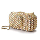 Clutch Purse LO2377 Gold White Metal Clutch with Top Grade Crystal