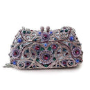 Clutch Purse LO2379 Imitation Rhodium White Metal Clutch with Crystal