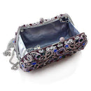 Clutch Purse LO2379 Imitation Rhodium White Metal Clutch with Crystal