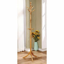 Coatracks and Umbrella Stands Putnam Transitional Style Coat Rack , Natural Wood Benzara