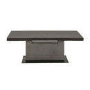 Coffee Table In Slate Gray and Espresso Brown-Coffee Tables-Brown, Gray & Black-Acacia Veneer Concrete Metal-JadeMoghul Inc.