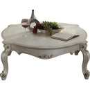Coffee Tables Vintage Style Wooden Coffee Table with Scrolled Apron and Cabriole Legs, Pearl White Benzara