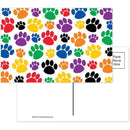 COLORFUL PAW PRINTS POSTCARD-Learning Materials-JadeMoghul Inc.