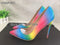 Colorful Rainbow Printed Pointed Toe Stiletto High Heels Woman Lady Female 12cm 10cm 8cm High Heel Shoes Pump Zapatos Mujer-10cm 1-5-JadeMoghul Inc.