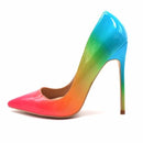 Colorful Rainbow Printed Pointed Toe Stiletto High Heels Woman Lady Female 12cm 10cm 8cm High Heel Shoes Pump Zapatos Mujer-12cm-5-JadeMoghul Inc.
