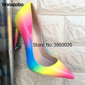 Colorful Rainbow Printed Pointed Toe Stiletto High Heels Woman Lady Female 12cm 10cm 8cm High Heel Shoes Pump Zapatos Mujer-8cm-5-JadeMoghul Inc.