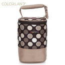 COLORLAND Fashion Baby Handbag Bottle Bag Thermo Bottles Mummy Handbag Baby Bag Insulation Bags Breast Milk Thermal Food Warmer-brown khaki dots-JadeMoghul Inc.