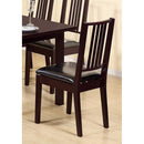 Comfortable Dining Chair With Lustrous Finish Seat, Set of Two, Dark Brown-Dining Chairs-Dark Brown-Wood-JadeMoghul Inc.