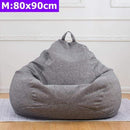 Comfortable Lazy Sofas Cover Chairs without Filler Linen Cloth Lounger Seat Bean Bag Pouf Puff Couch Tatami Living Room S/M/L AExp