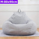 Comfortable Lazy Sofas Cover Chairs without Filler Linen Cloth Lounger Seat Bean Bag Pouf Puff Couch Tatami Living Room S/M/L AExp