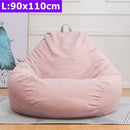 Comfortable Lazy Sofas Cover Chairs without Filler Linen Cloth Lounger Seat Bean Bag Pouf Puff Couch Tatami Living Room S/M/L AExp