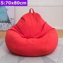 Comfortable Lazy Sofas Cover Chairs without Filler Linen Cloth Lounger Seat Bean Bag Pouf Puff Couch Tatami Living Room S/M/L AExp