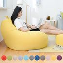 Comfortable Lazy Sofas Cover Chairs without Filler Linen Cloth Lounger Seat Bean Bag Pouf Puff Couch Tatami Living Room S/M/L AExp