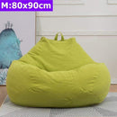 Comfortable Lazy Sofas Cover Chairs without Filler Linen Cloth Lounger Seat Bean Bag Pouf Puff Couch Tatami Living Room S/M/L AExp