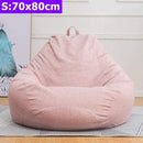 Comfortable Lazy Sofas Cover Chairs without Filler Linen Cloth Lounger Seat Bean Bag Pouf Puff Couch Tatami Living Room S/M/L AExp