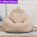 Comfortable Lazy Sofas Cover Chairs without Filler Linen Cloth Lounger Seat Bean Bag Pouf Puff Couch Tatami Living Room S/M/L AExp