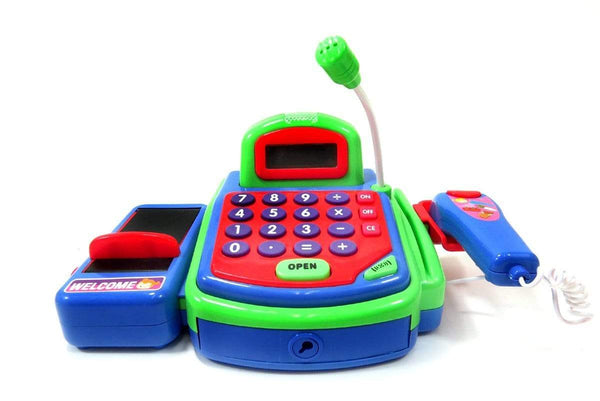 Construction Set Toys Pretend Play Electronic Cash Register Toy Realistic Actions & Sounds Green AZ Toys