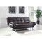 Contemporary Calming Sofa Bed With Chrome Legs, Brown-Bedroom Furniture Sets-BROWN-PU-JadeMoghul Inc.