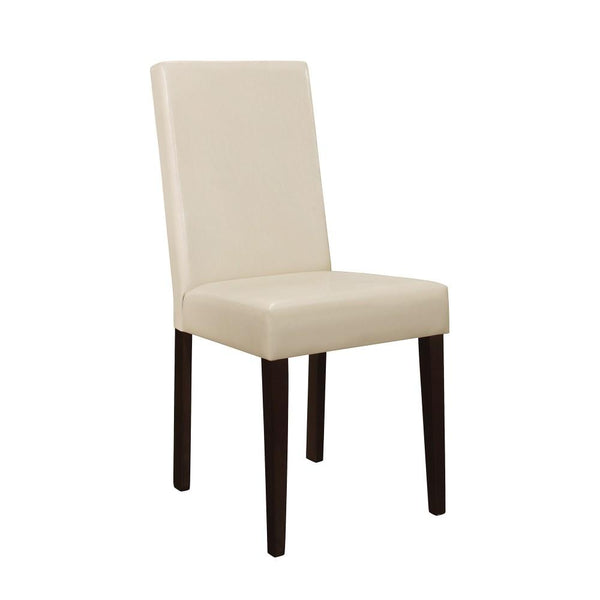 Contemporary Fabric Upholstered Wooden Dining Chair, Set of 2, Cream and Brown-Dining Furniture-Brown, Cream-Wood Fabric-JadeMoghul Inc.