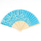 Contemporary Hearts Fan - Aqua Blue (Pack of 6)-Wedding Parasols Umbrellas & Fans-JadeMoghul Inc.