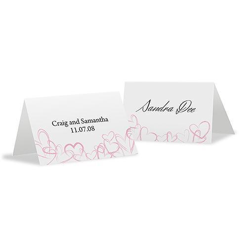 Contemporary Hearts Place Card With Fold Indigo Blue (Pack of 1)-Table Planning Accessories-Indigo Blue-JadeMoghul Inc.