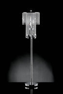 Contemporary Metallic Iron Floor Lamp Accented With Crystals, Silver-Floor Lamps-Silver-Crystal & Iron-JadeMoghul Inc.