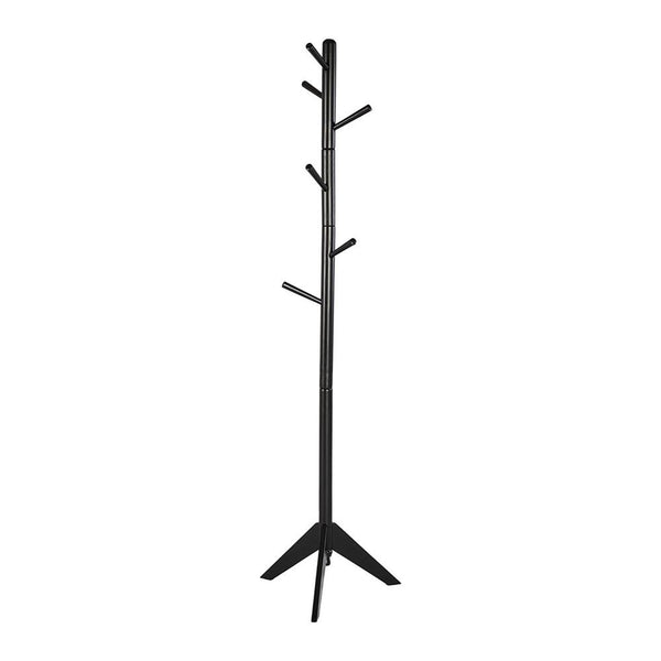 Contemporary Style Hall Tree Coat Rack, Black-Coatracks and Umbrella Stands-Black-Wood-JadeMoghul Inc.