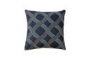 Contemporary Style Wavy Criss-cross Design Polyster Throw Pillow, Navy Blue, Set of 2-Accent Pillows-Blue-FABRIC Polyester FUR-JadeMoghul Inc.