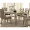 Contemporary Style Wood and Mirror Dining Table, Silver and Beige-Dining Furniture-Silver and Beige-Wood and Mirror-JadeMoghul Inc.