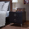 Contemporary Style Wood & Metal Nightstand By Elms, Black & Chrome-Nightstands and Bedside Tables-Black & Chrome-PB MDF-JadeMoghul Inc.