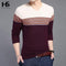 COODRONY 2018 New Arrival Hit Color Striped Patchwork Pullover Men V-Neck Pull Homme Casual Knitted Cotton Wool Sweater Top 6646-White-S-JadeMoghul Inc.