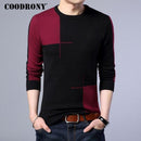 COODRONY 2018 New Autumn Winter Thick Warm Cashmere Sweater Men Casual O-Neck Pull Homme Brand Pullovers Mens Wool Sweaters 7185-Red-S-JadeMoghul Inc.