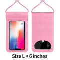 COPOZZ Waterproof Phone Case Cover Touchscreen Cellphone Dry Diving Bag Pouch with Neck Strap for iPhone Xiaomi Samsung Meizu-Pink L Size-JadeMoghul Inc.