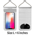 COPOZZ Waterproof Phone Case Cover Touchscreen Cellphone Dry Diving Bag Pouch with Neck Strap for iPhone Xiaomi Samsung Meizu-Silver L Size-JadeMoghul Inc.