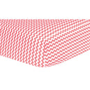 Coral Chevron Fitted Crib Sheet-CC CORAL-JadeMoghul Inc.