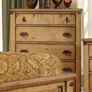 Cottage Style Chest With Antique Handles, Brown-Cabinet & Storage Chests-Brown-Solid Wood, Wood Veneer & Others-JadeMoghul Inc.